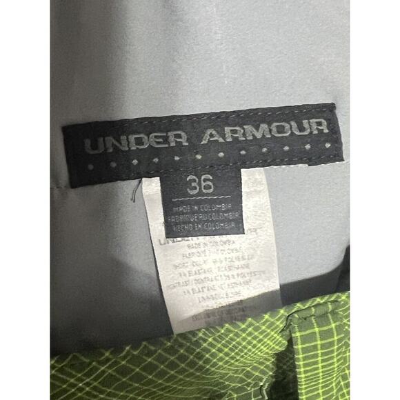 Under Armour Green Plaid Men Performance Golf Shorts Size 36 Bermuda - Picture 8 of 8